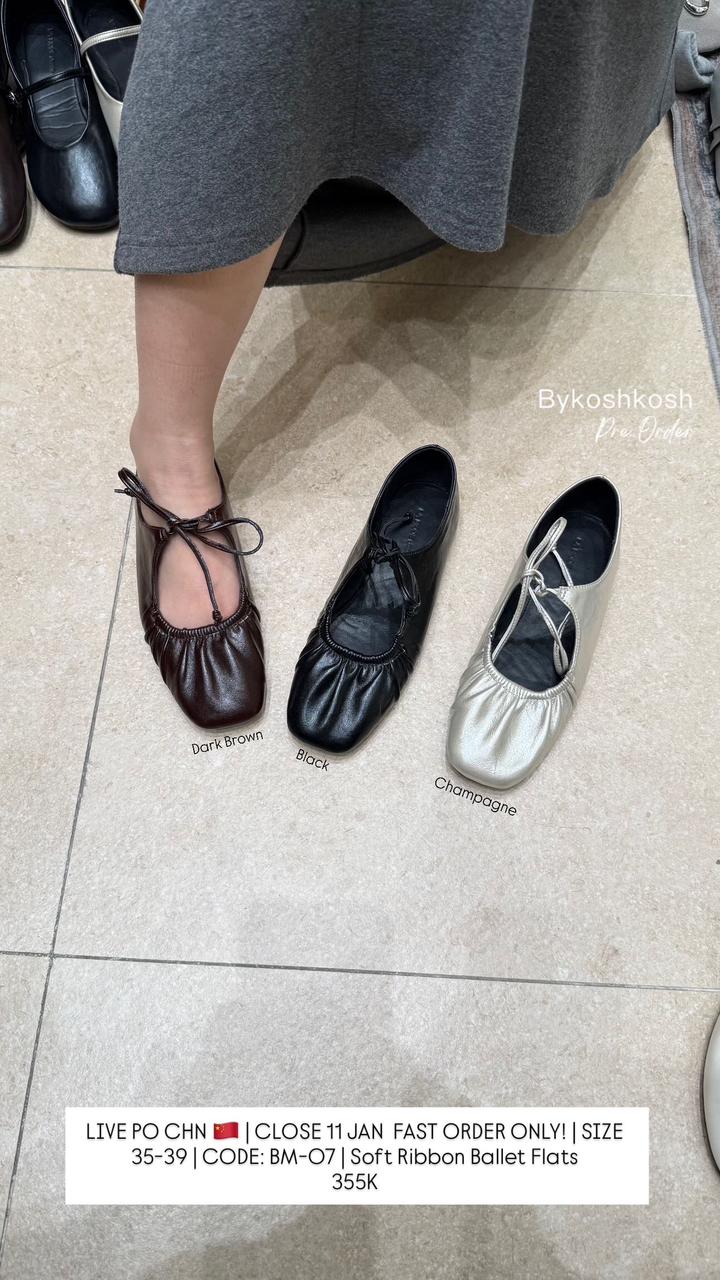 SOFT RIBBON BALLET FLATS